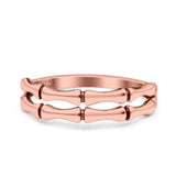 Bamboo Ring Oxidized Band Solid 925 Sterling Silver Thumb Ring (5mm)