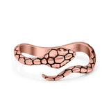 Serpent Snake Ring Oxidized Band Solid 925 Sterling Silver Thumb Ring (7mm)