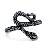 Snake Ring Oxidized Band Solid 925 Sterling Silver Thumb Ring (18mm)