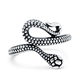 Snake Ring Oxidized Band Solid 925 Sterling Silver Thumb Ring (18mm)