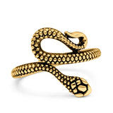 Snake Ring Oxidized Band Solid 925 Sterling Silver Thumb Ring (18mm)