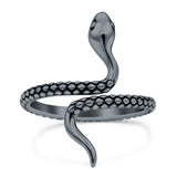 Snake Ring Oxidized Band Solid 925 Sterling Silver Thumb Ring (25mm)