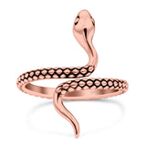 Snake Ring Oxidized Band Solid 925 Sterling Silver Thumb Ring (25mm)