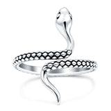 Snake Ring Oxidized Band Solid 925 Sterling Silver Thumb Ring (25mm)