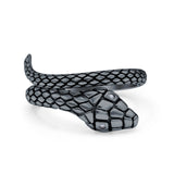 Snake Ring Oxidized Band Solid 925 Sterling Silver Thumb Ring (12mm)
