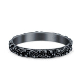Bali Style Oxidized Ring Band Solid 925 Sterling Silver Thumb Ring (3mm)