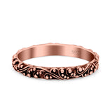 Bali Style Oxidized Ring Band Solid 925 Sterling Silver Thumb Ring (3mm)