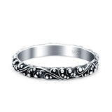Bali Style Oxidized Ring Band Solid 925 Sterling Silver Thumb Ring (3mm)