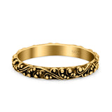 Bali Style Oxidized Ring Band Solid 925 Sterling Silver Thumb Ring (3mm)