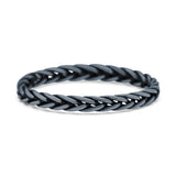 Unique Braided Criss Cross Celtic Pretty Traditional Oxidized Band Solid 925 Sterling Silver Thumb Ring (2mm)