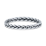 Unique Braided Criss Cross Celtic Pretty Traditional Oxidized Band Solid 925 Sterling Silver Thumb Ring (2mm)