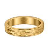 Hammered Ring Rhodium Plated Band Solid 925 Sterling Silver Thumb Ring (4mm)