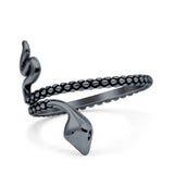 Snake Ring Oxidized Band Solid 925 Sterling Silver Thumb Ring (21mm)
