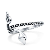 Snake Ring Oxidized Band Solid 925 Sterling Silver Thumb Ring (21mm)