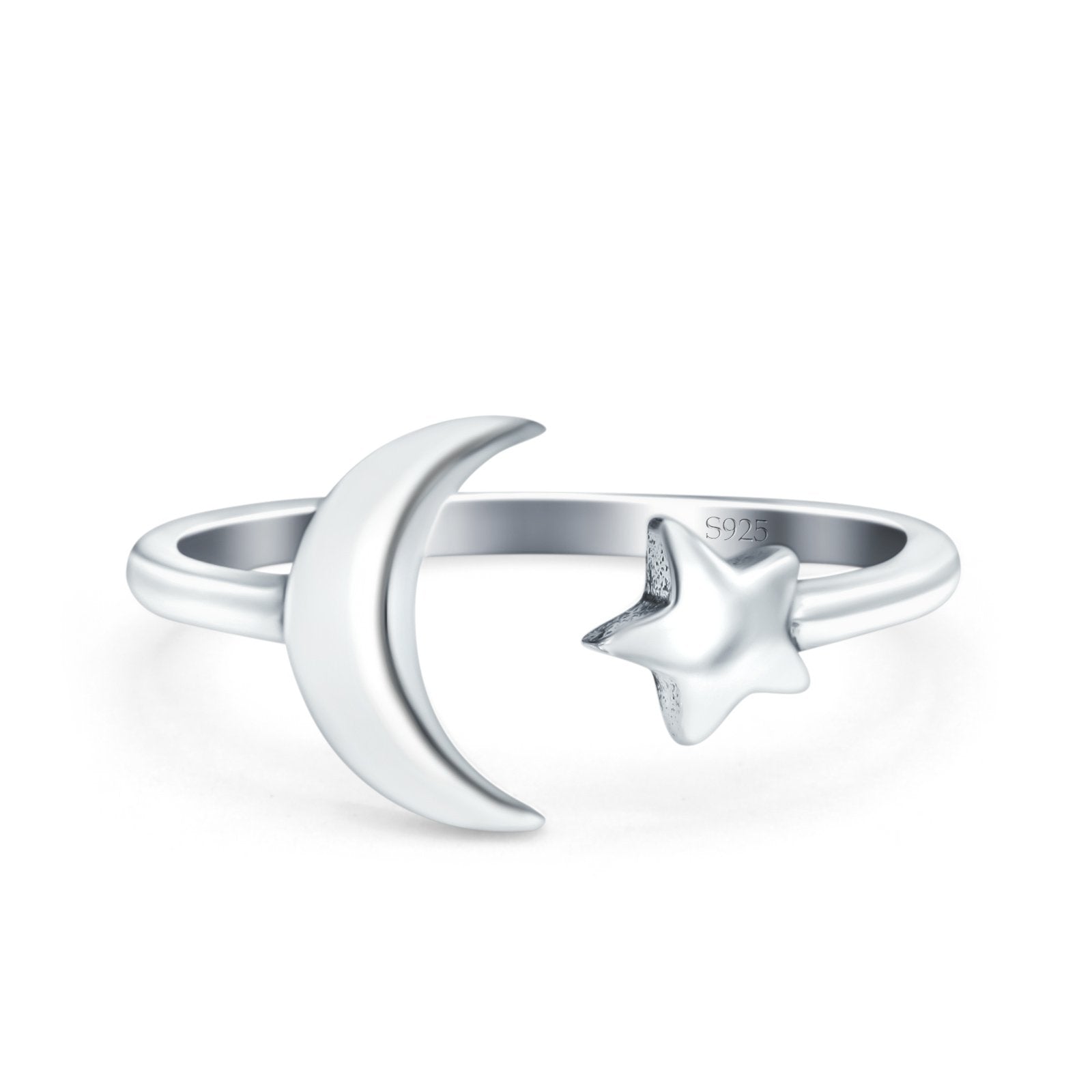 Moon and star thumb ring discount