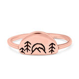 Nature Ring Oxidized Band Solid 925 Sterling Silver Thumb Ring (7mm)