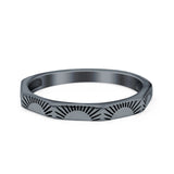 Oxidized Sunset Band Ring Solid 925 Sterling Silver Thumb Ring (2.5mm)