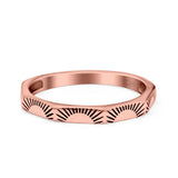 Oxidized Sunset Band Ring Solid 925 Sterling Silver Thumb Ring (2.5mm)