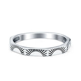 Oxidized Sunset Band Ring Solid 925 Sterling Silver Thumb Ring (2.5mm)