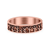 Tree Ring Oxidized Band Solid 925 Sterling Silver Thumb Ring (5mm)