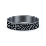 Tree Branches Ring Oxidized Band Solid 925 Sterling Silver Thumb Ring (4.5mm)