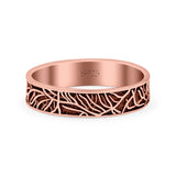 Tree Branches Ring Oxidized Band Solid 925 Sterling Silver Thumb Ring (4.5mm)
