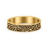 Tree Branches Ring Oxidized Band Solid 925 Sterling Silver Thumb Ring (4.5mm)