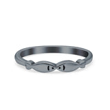 Fish Ring Oxidized Band Solid 925 Sterling Silver Thumb Ring (3mm)
