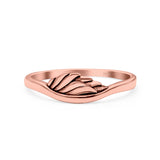 Wing Ring Oxidized Band Solid 925 Sterling Silver Thumb Ring (5mm)