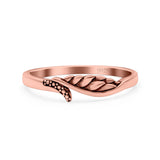 Wing Ring Oxidized Band Solid 925 Sterling Silver Thumb Ring (5mm)