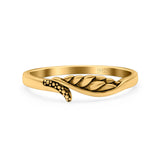 Wing Ring Oxidized Band Solid 925 Sterling Silver Thumb Ring (5mm)
