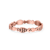 Fish Ring Oxidized Band Solid 925 Sterling Silver Thumb Ring (3mm)