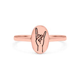 Rock & Roll Ring Oxidized Band Solid 925 Sterling Silver Thumb Ring (9.5mm)
