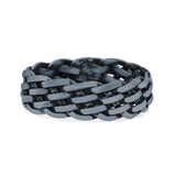 Braided Rounded Weave Knot Innovative Fashion Oxidized Band Solid 925 Sterling Silver Thumb Ring (6mm)