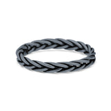 Braided Dainty Criss Cross Celtic Trending Oxidized Ring Band Solid 925 Sterling Silver Thumb Ring (2.7mm)