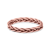 Braided Dainty Criss Cross Celtic Trending Oxidized Ring Band Solid 925 Sterling Silver Thumb Ring (2.7mm)