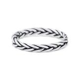 Braided Dainty Criss Cross Celtic Trending Oxidized Ring Band Solid 925 Sterling Silver Thumb Ring (2.7mm)