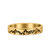 Mountain Ring Oxidized Band Solid 925 Sterling Silver Thumb Ring (3.5mm)
