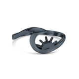 Sun Sunrise Sunset With Beautiful Shining Sea Wave Band Thumb Ring