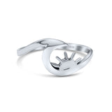 Sun Sunrise Sunset With Beautiful Shining Sea Wave Band Thumb Ring