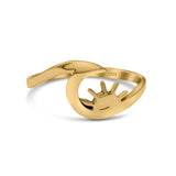 Sun Sunrise Sunset With Beautiful Shining Sea Wave Band Thumb Ring