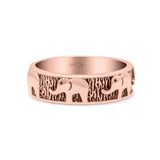 Elephant Filigree Animal Spinner Stylish Oxidized Band Thumb Ring (5.6mm)