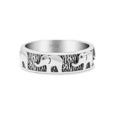 Elephant Filigree Animal Spinner Stylish Oxidized Band Thumb Ring (5.6mm)