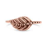 Feather Or Leaf Designer Dotted Oxidized Band Thumb Ring