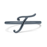 Initial T Alphabet Letter Name Monogram Stackable Statement Ring Band Solid 925 Sterling Silver Thumb Ring (10.1mm)