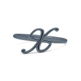 Initial X Alphabet Letter Name Monogram Fashion Band Thumb Ring (8.9mm)