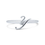Initial Y Alphabet Letter Name Monogram Fashion Band Thumb Ring (8.5mm)