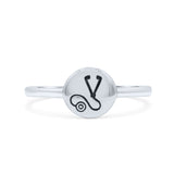 Custom Stethoscope ID Design Jewelry Oxidized Statement Ring Band Solid 925 Sterling Silver Thumb Ring (7.8mm)