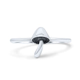 Delightful Mushroom Design Artisan Stylish Statement Oxidized Ring Band Solid 925 Sterling Silver Thumb Ring (9.6mm)