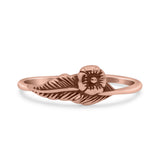 Dainty Leaf Flower Fashion Beautiful Statement Oxidized Ring Band Solid 925 Sterling Silver Thumb Ring (6.3mm)